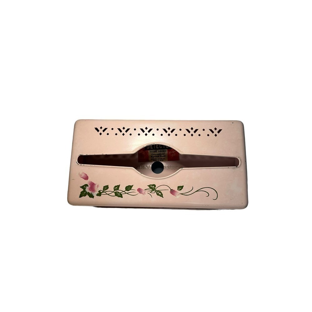 Vintage Detecto metal light pink tissue holder